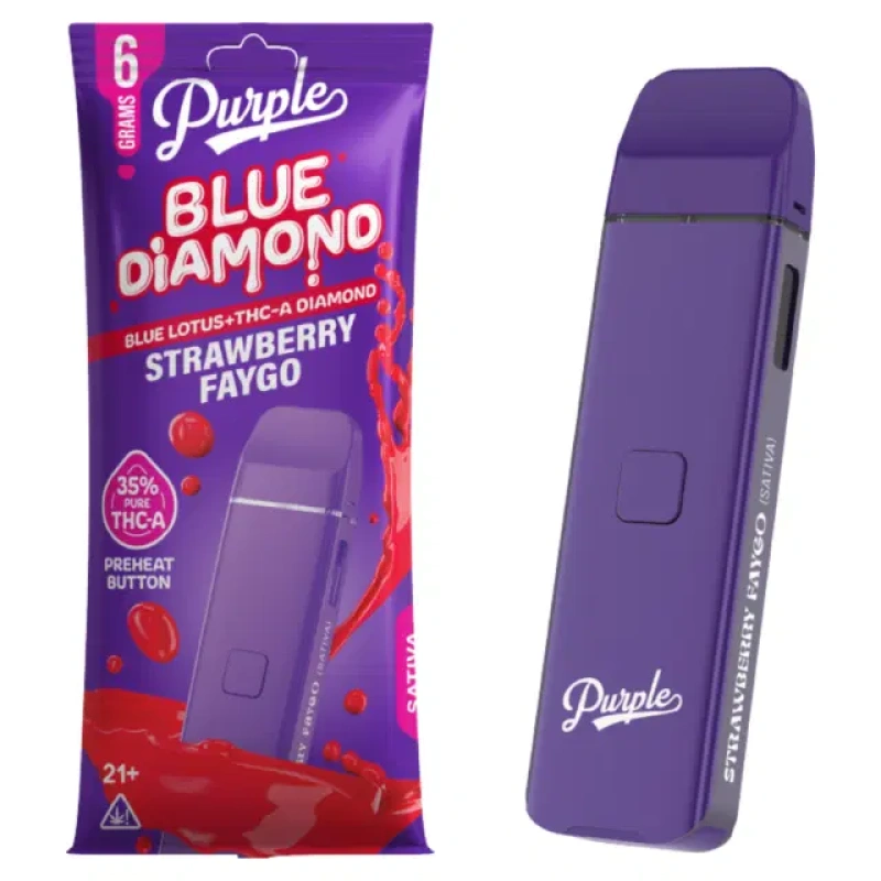 Purple Blue Diamond | Blue Lotus + THCA Disposable | 6G - Image 6