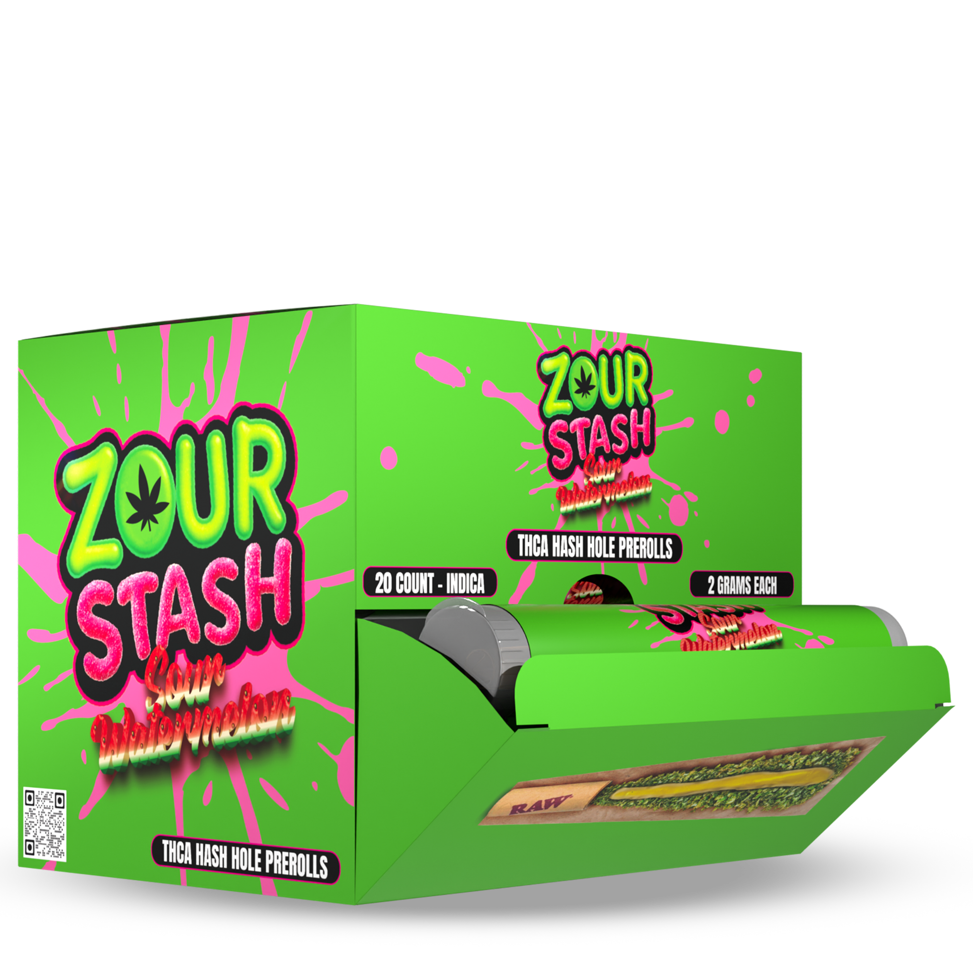 THCA_SourWatermelon_Box.webp Sour Watermelon Hash Holes 20ct - Image 2
